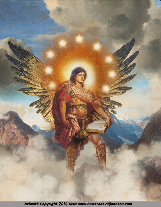 Archangel Uriel -The Fire of GOD painting Angel art Howard David Johnson print